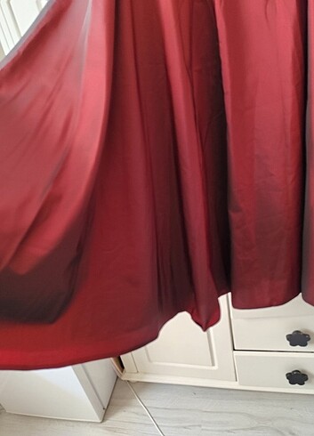 40 Beden bordo Renk Tafta etek