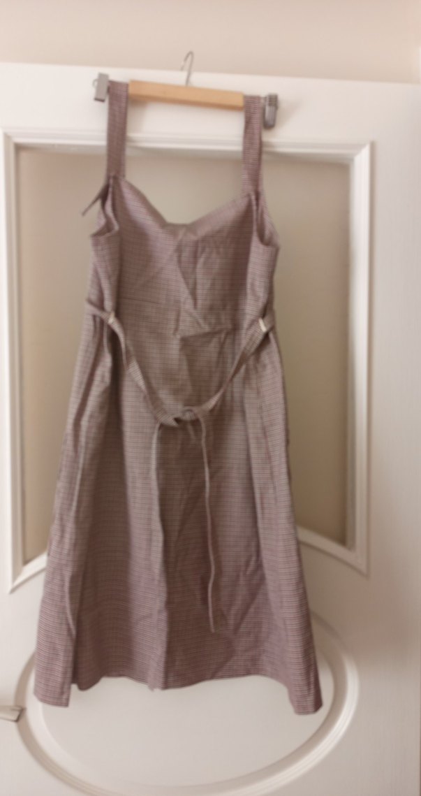 Düğmeli Salaş Hamile Midi Elbise - Görsel 4