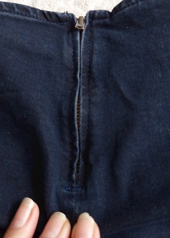 Lacivert mini kot etek - Görsel 4