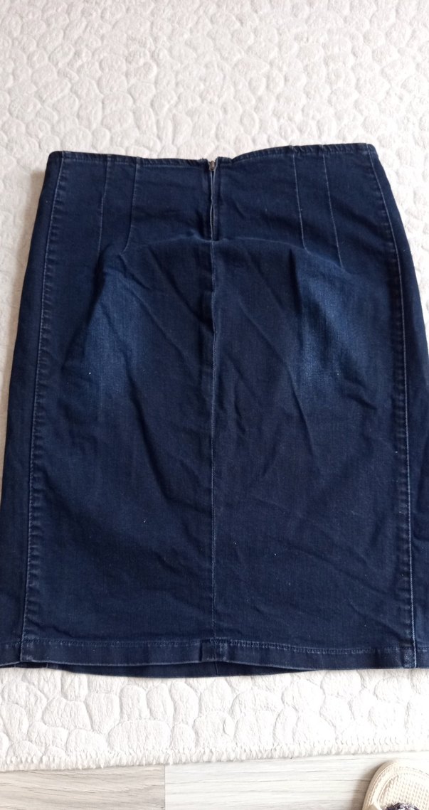 Lacivert mini kot etek - Görsel 3