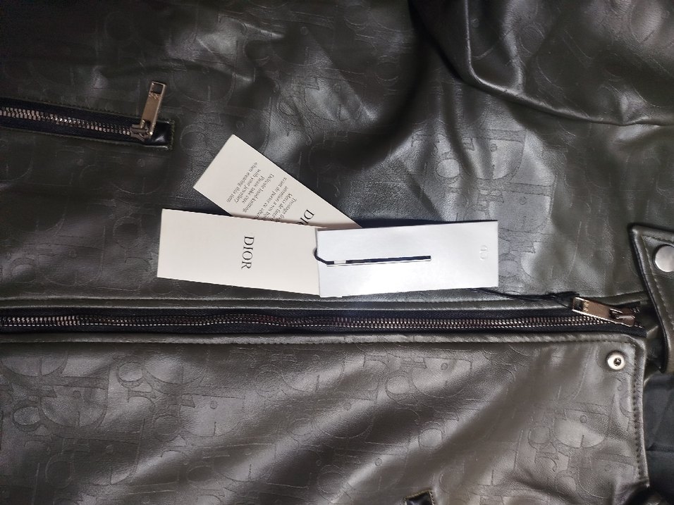 Christian Dior Kadın Kahverengi Deri Biker Ceket - Görsel 5