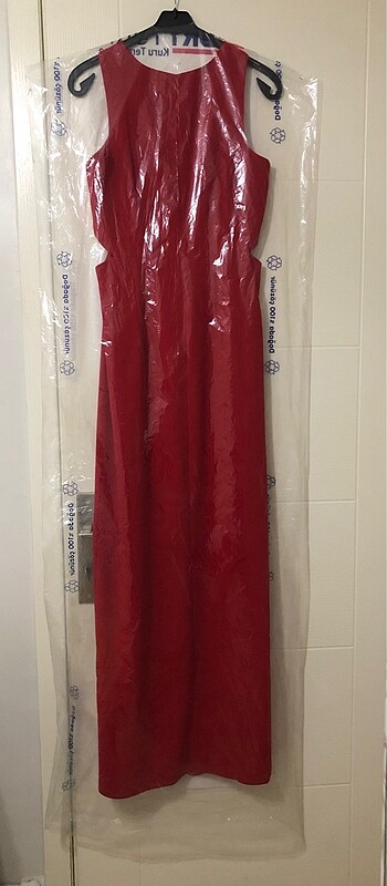 Kırmızı Uzun Elbise - Görsel 5