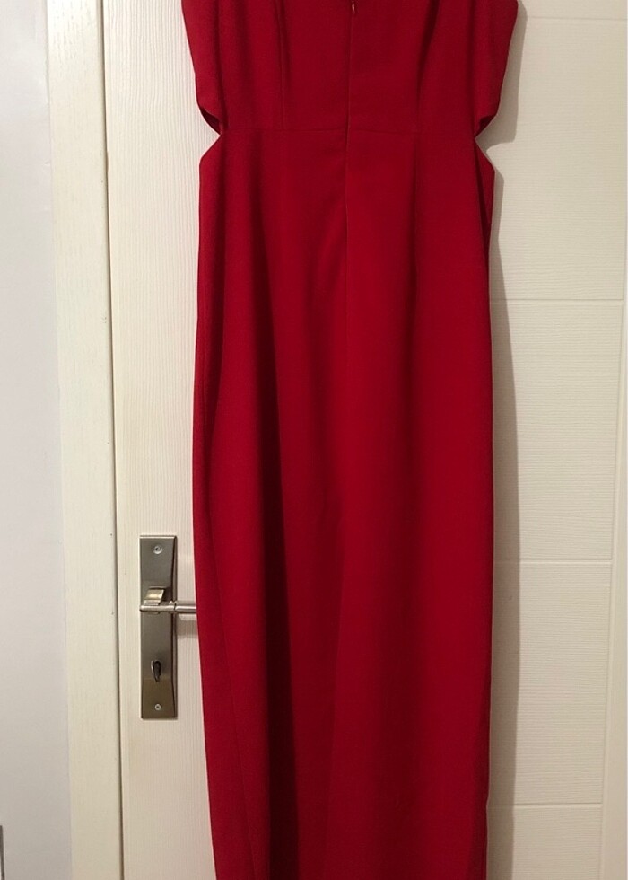 Kırmızı Uzun Elbise - Görsel 4