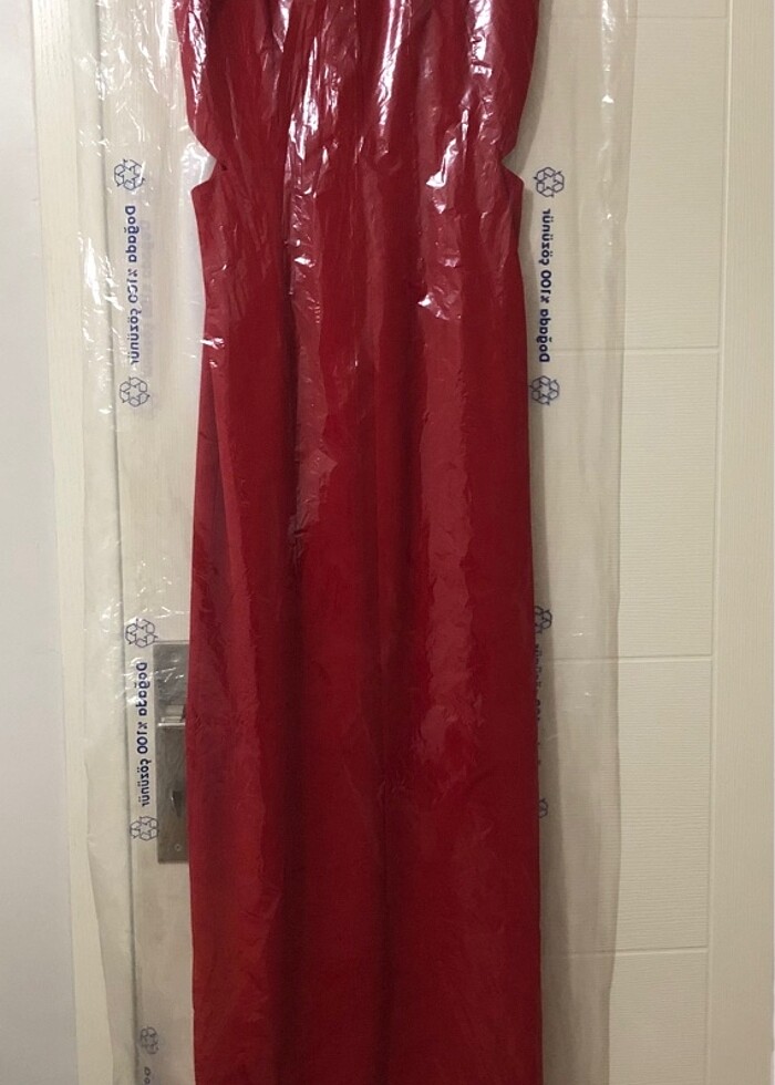 Kırmızı Uzun Elbise - Görsel 5
