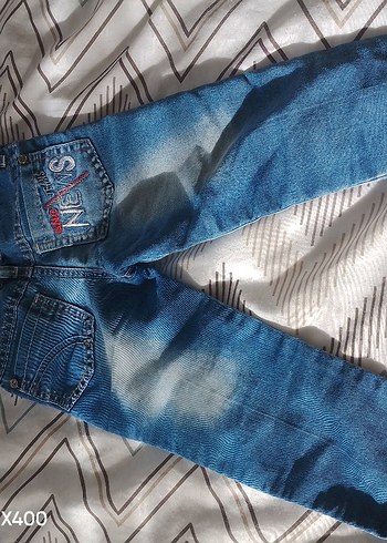 Erkek Çocuk Mavi Bol Kesim Kot Pantolon - Görsel 2