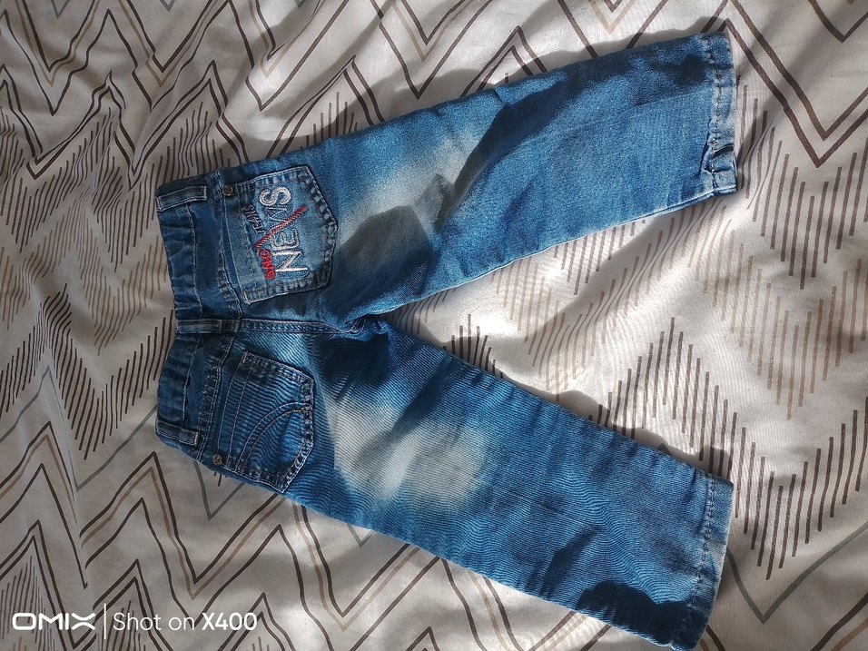 Erkek Çocuk Mavi Bol Kesim Kot Pantolon - Görsel 2