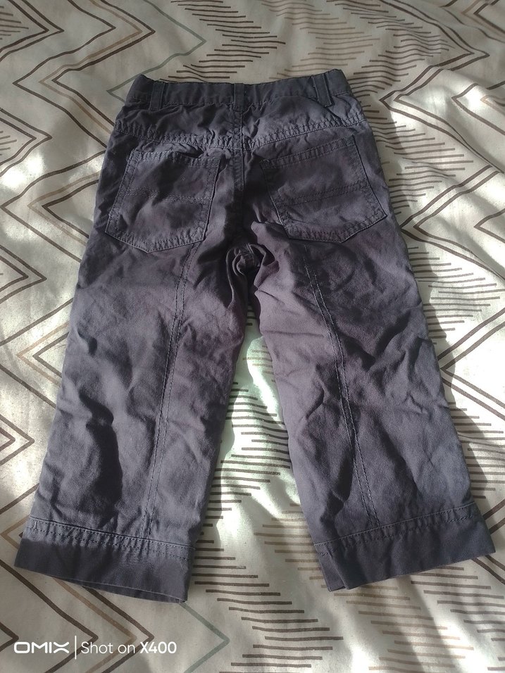 Gri Keten Erkek Çocuk Bol Pantolon - Görsel 2