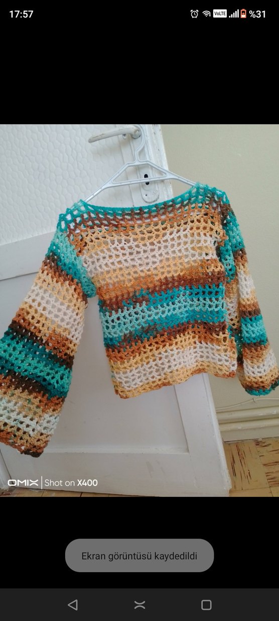 çok renkli fileli bolero - Görsel 2