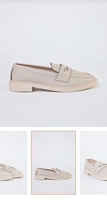 38 Beden ten rengi Renk BEJ KADIN LOAFER AYAKKABI