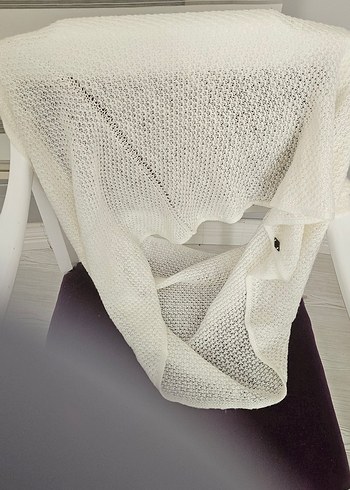 Beyaz Örgü  yumuşak kaskol - Görsel 4