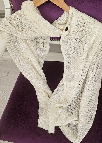 Beyaz Örgü  yumuşak kaskol - Görsel 9