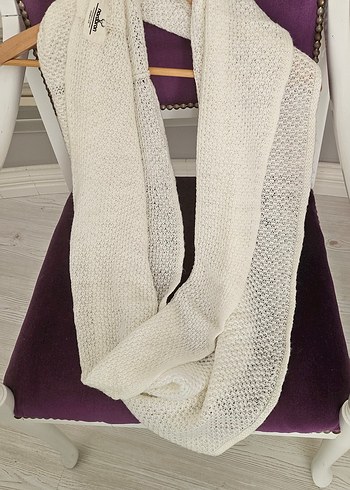 Beyaz Örgü  yumuşak kaskol - Görsel 8