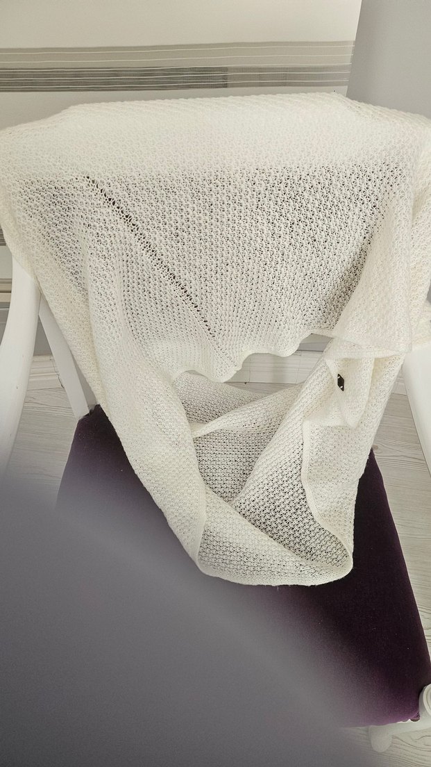Beyaz Örgü  yumuşak kaskol - Görsel 4