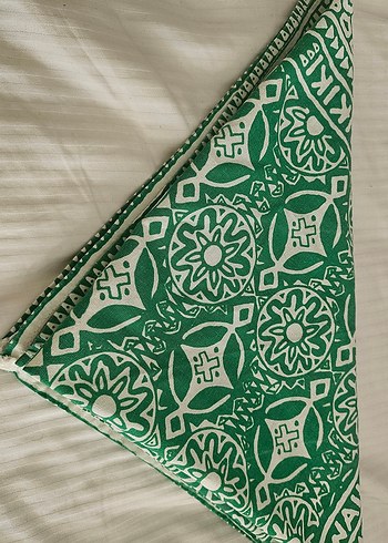 Yeşil Bohem Desenli Kadın Fular - Görsel 4