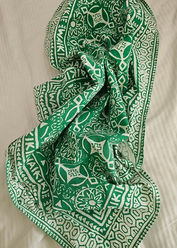 Yeşil Bohem Desenli Kadın Fular - Görsel 2