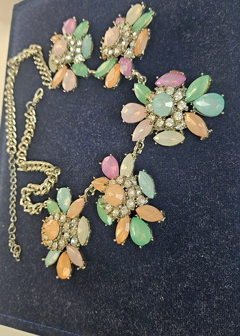 Pastel Renkli Çiçekli Mini Bohem Kolye - Görsel 5