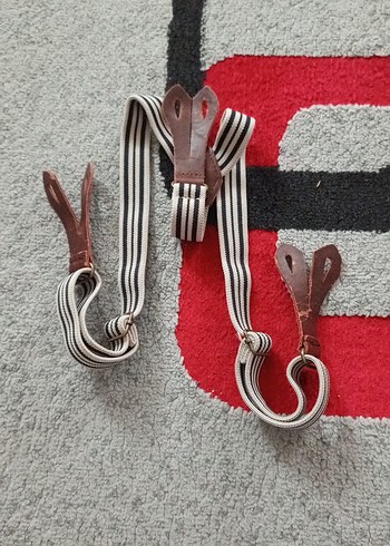 Kahverengi Deri Tokalı Çizgili Çocuk Askısı - Görsel 2