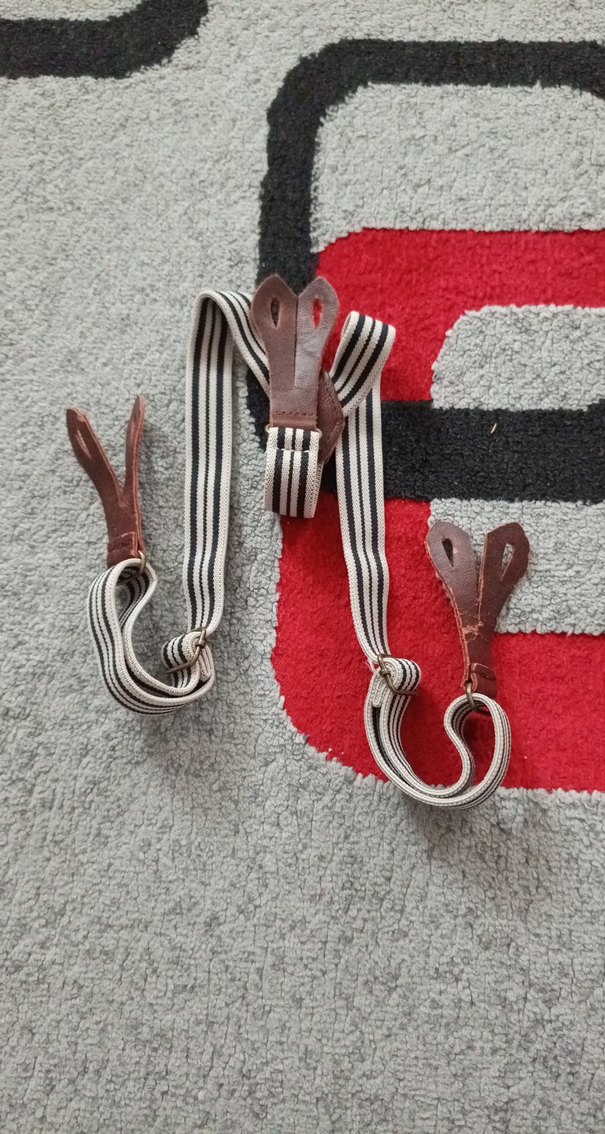 Kahverengi Deri Tokalı Çizgili Çocuk Askısı - Görsel 2