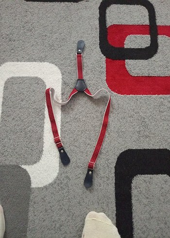 Gri Nakışlı Çocuk Pantolon Askısı - Görsel 2