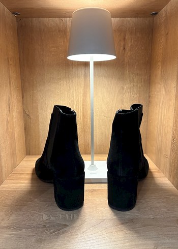 Siyah Süet Kadın Topuklu Bot - Görsel 2