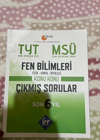 TYT MSÜ Fen Bilimleri Çıkmış Sorular Kitabı