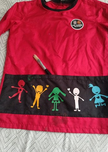 Kırmızı Baskılı Boyama Önlüğü - Görsel 2