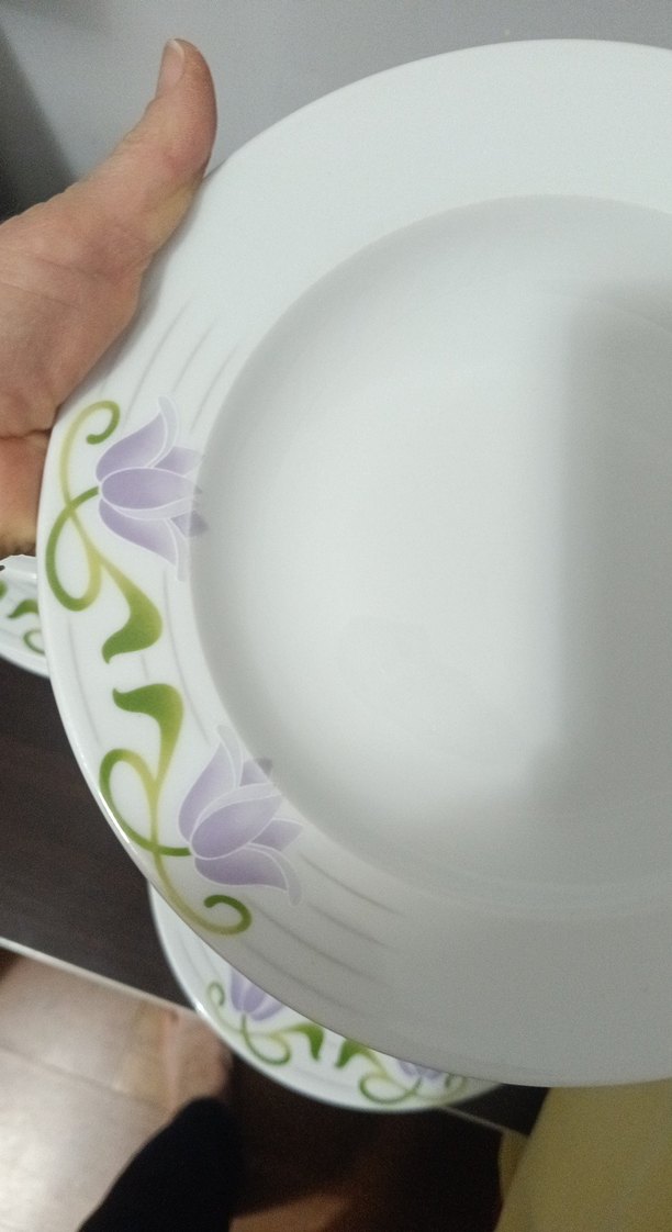 Beyaz Çiçek Desenli Yemek Tabağı Seti - Görsel 2