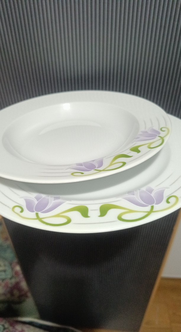 Beyaz Çiçek Desenli Yemek Tabağı Seti - Görsel 4