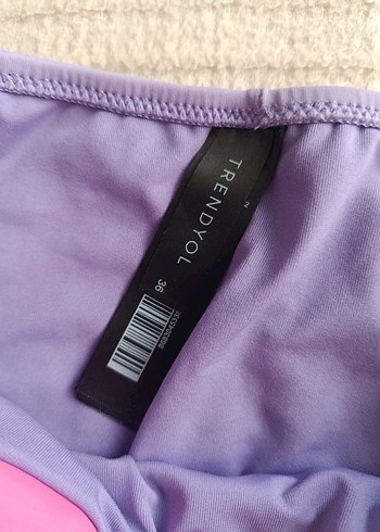 s Beden Mor ve Sarı Renkli Mini Bikini Takımı