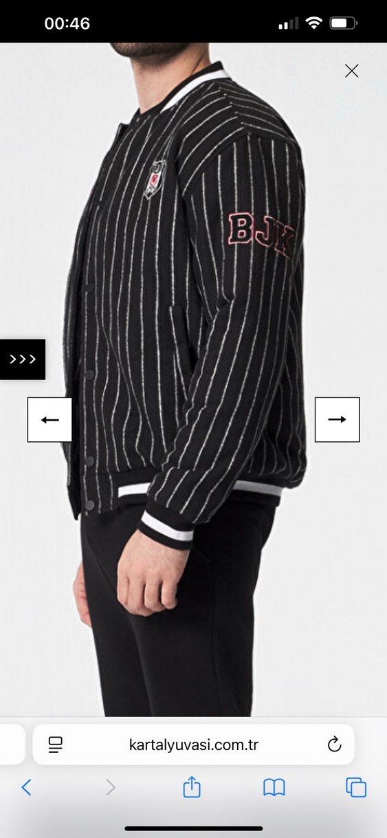 Bjk orijinal Düğmeli Siyah Nakışlı Uzun Kollu Ceket - Görsel 3