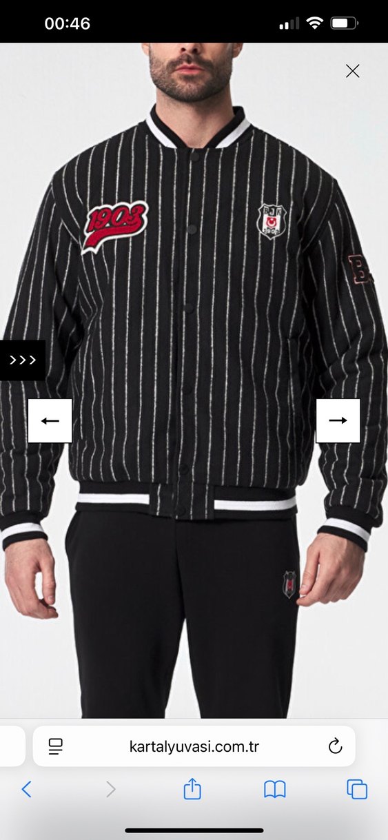 Bjk orijinal Düğmeli Siyah Nakışlı Uzun Kollu Ceket - Görsel 5