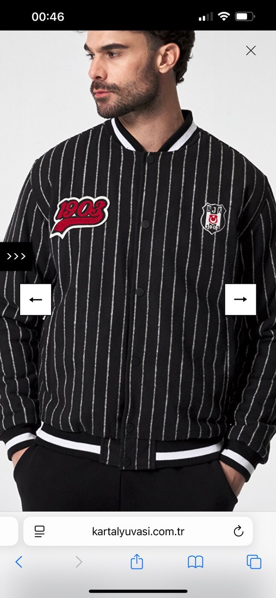 Bjk orijinal Düğmeli Siyah Nakışlı Uzun Kollu Ceket - Görsel 4