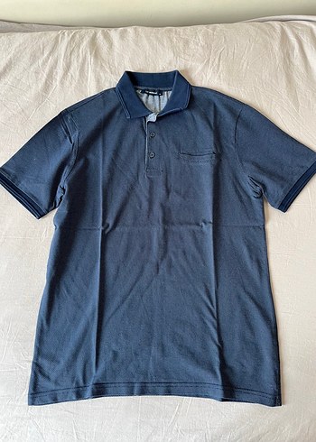 Erkek Lacivert Denim Polo Tişört - Görsel 2