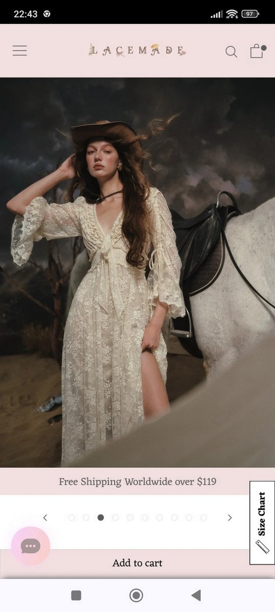 Dantel Detaylı Bej Uzun Bohem Elbise - Görsel 3