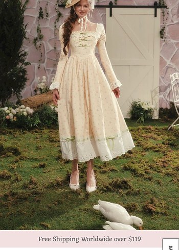 Bej Nakışlı Uzun Bohem Elbise - Görsel 3