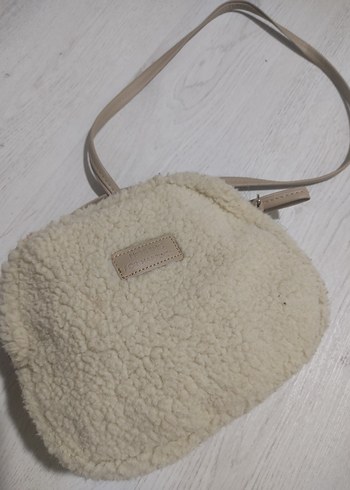 Beyaz Peluş Kadın Omuz Çantası - Görsel 2