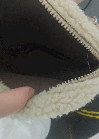 Beyaz Peluş Kadın Omuz Çantası - Görsel 4