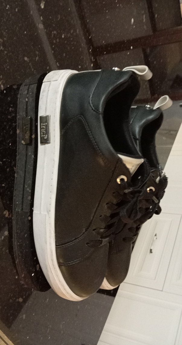 Siyah Platform Topuklu Bağcıklı Kadın Spor Ayakkabı - Görsel 2