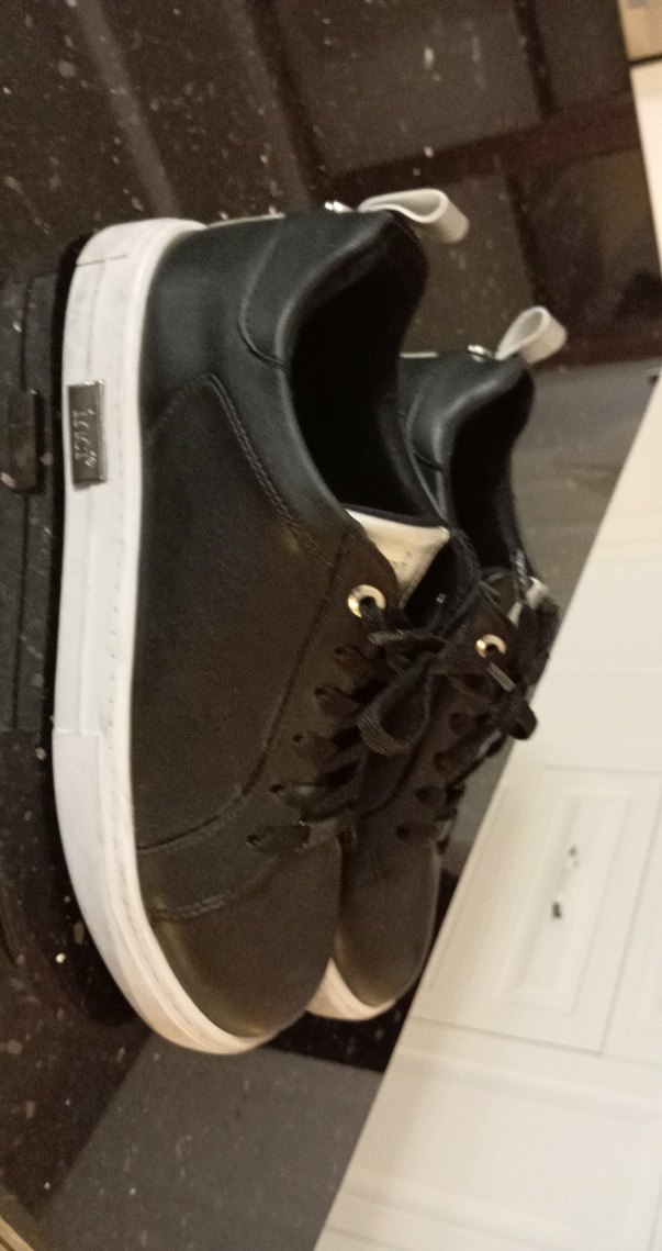 Siyah Platform Topuklu Bağcıklı Kadın Spor Ayakkabı - Görsel 4