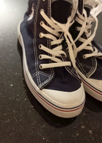 Kadın Lacivert Denim Dolgu Topuk Spor Ayakkabı - Görsel 4