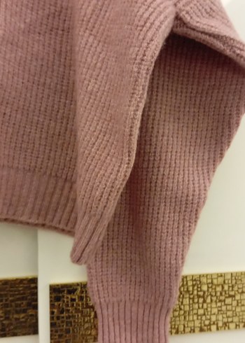 Pembe Triko Boğazlı Kadın Kazak - Görsel 4