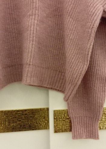 Pembe Triko Boğazlı Kadın Kazak - Görsel 3