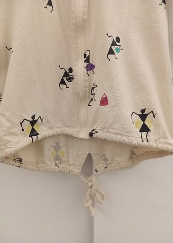 Bej Bohem Uzun Kollu ceket - Görsel 5