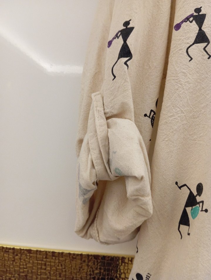 Bej Bohem Uzun Kollu ceket - Görsel 3