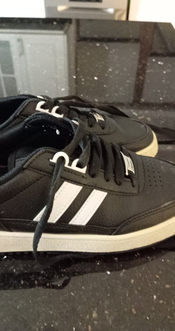 Siyah Beyaz Çizgili Spor Kadın Ayakkabı - Görsel 3