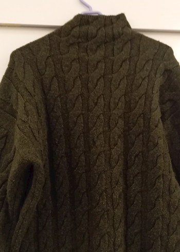 yeşil Örgü Boğazlı Kadın Kazak - Görsel 2