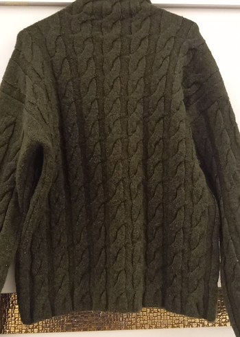 yeşil Örgü Boğazlı Kadın Kazak - Görsel 5