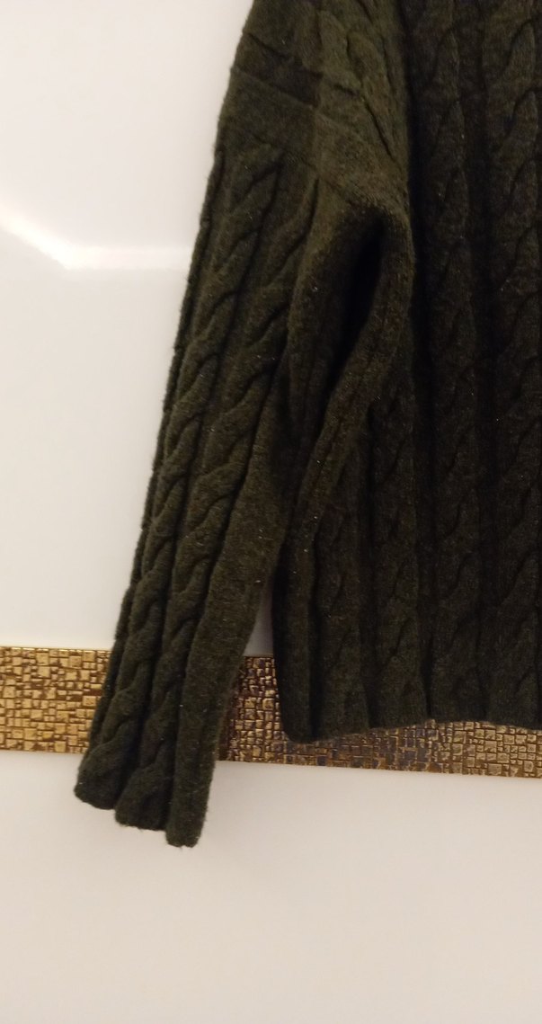 yeşil Örgü Boğazlı Kadın Kazak - Görsel 3