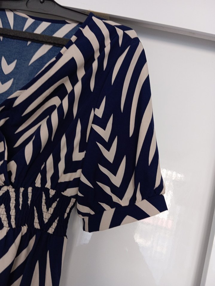 Zebra Desenli Mavi elbise - Görsel 4