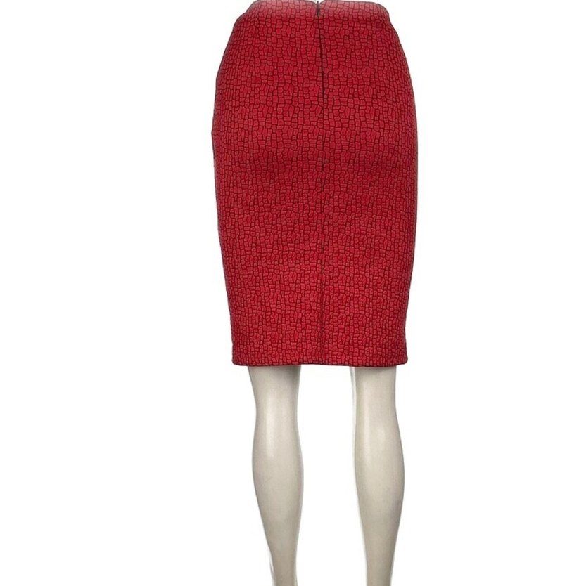 Piliseli Kırmızı Hamile Midi Etek - Görsel 2